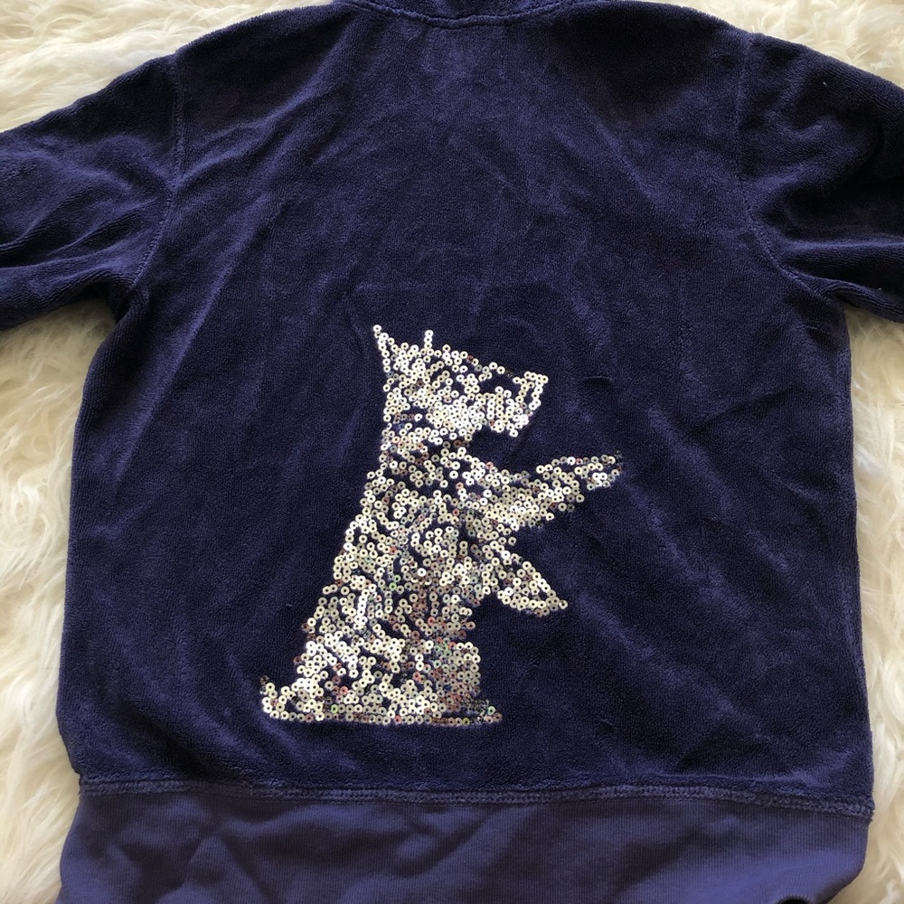 Juicy couture jacket 10 blue sequin sparkly navy blue sweater sweaters pockets